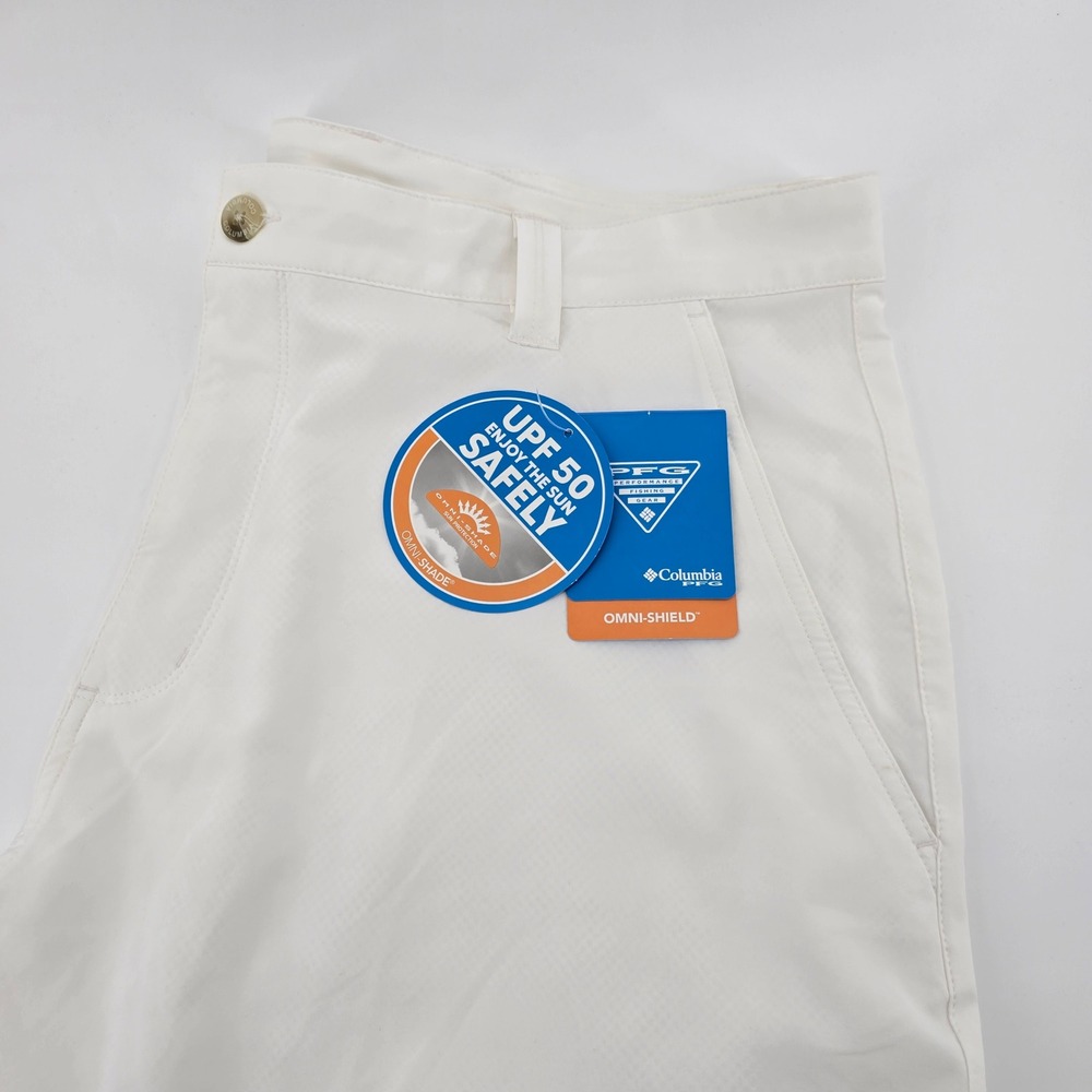 Columbia PFG Grander Marlin II Offshore Shorts Mens Fishing White 42/10 NWT